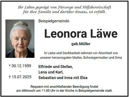 Traueranzeige Leonora L&auml;we